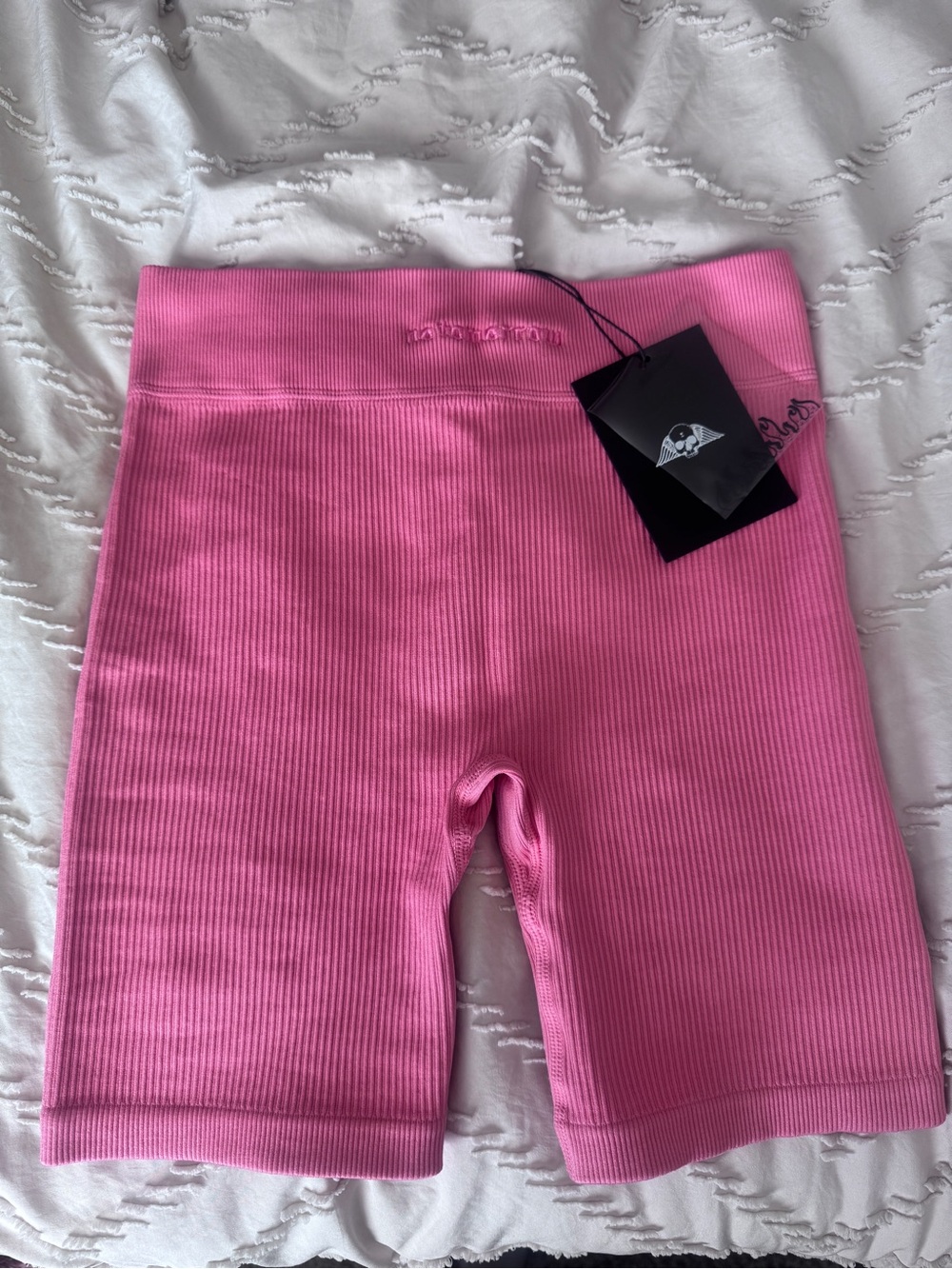 Civil Regime' Pink Ribbed Bike Shorts